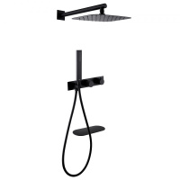 Душевой комплект ABBER Rund AF8750B скрытого монтажа с изливом, термостат, черная матовая