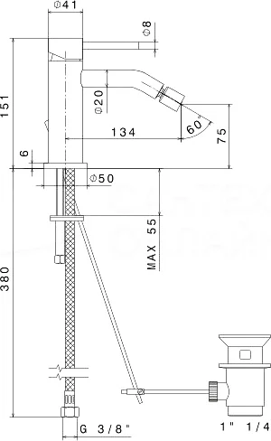 Смеситель для биде Kerama Marazzi Eterna 69623XKM.59.067