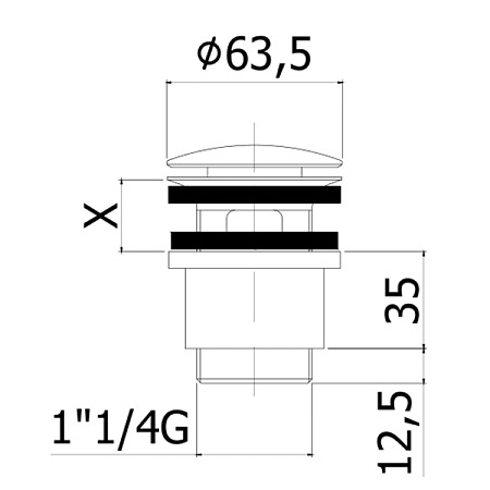 Донный клапан Cezares CZR-SAT25-BIO