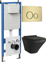 Комплект унитаза с инсталляцией Grossman Style 97.4440BMS.05.32M с клавишей смыва