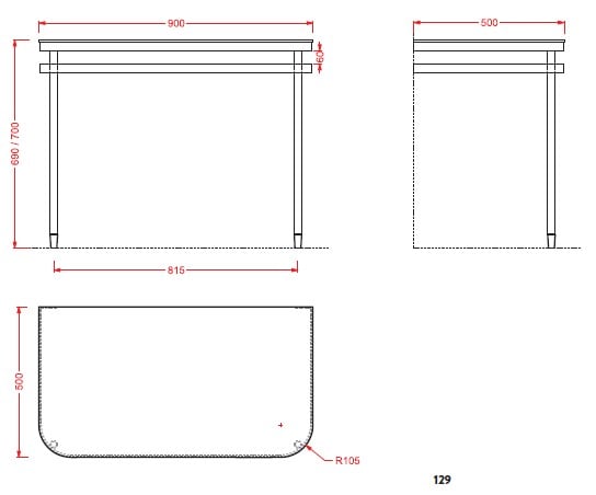 Металлическая консоль для раковины Artceram Azuley AZA003 71 03 nero/cr