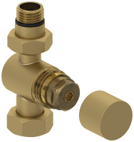 Вентиль Сунержа прямой под шестигранник (G 1/2" НР х G 3/4" НГ) 032-1405-1234 золотой матовый
