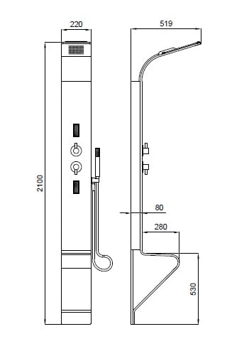 Душевая панель Kolpa-San Zonda Comfort 3FT