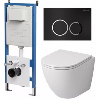 Комплект унитаза с инсталляцией Grossman Galaxy 97.4455S.01.210 с клавишей смыва