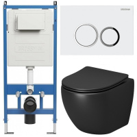 Комплект унитаза с инсталляцией Grossman Galaxy 97.4455BMS.01.000 с клавишей смыва