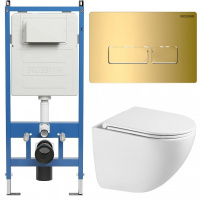 Комплект унитаза с инсталляцией Grossman Pragma 97.4455SQC.03.300 с клавишей смыва