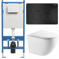 Комплект унитаза с инсталляцией Grossman Style 97.4411SQC.05.21M с клавишей смыва