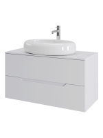 Тумба с раковиной подвесная 100 см, Orange Line Li-100TuwMDF+B08-640W белый