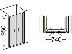 Двери в нишу распашные Provex Look 0004 LP 05 GL