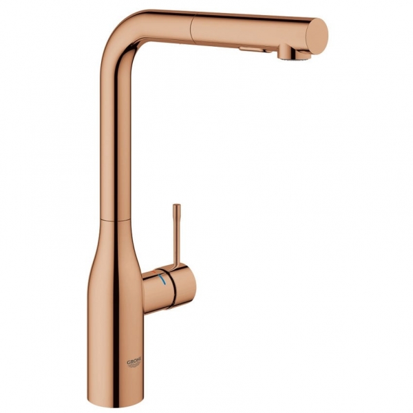 Смеситель однорычажный для кухни с выдвижным изливом GROHE Essence New 30270 DA0 (30270DA0) теплый закат глянец
