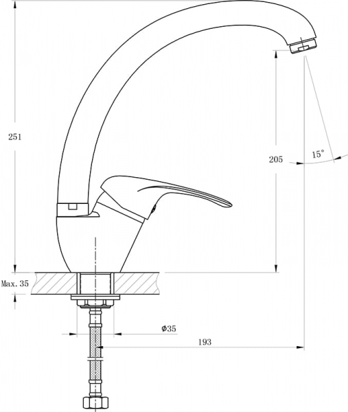 Смеситель для кухонной мойки RUSH Corsica CO4240-22