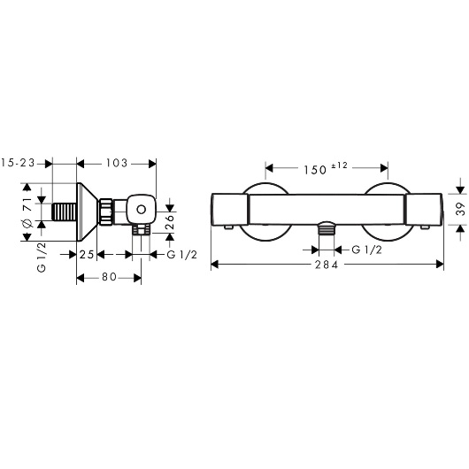 Термостат для душа Hansgrohe Ecostat 13122000 хром