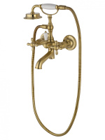Смеситель для ванны с душем WONZON & WOGHAND RETRO, брашированное золото WW-88639020- BG