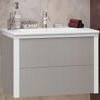 Тумба под раковину Opadiris Рубинно 80 00-00007340  серый глянцевый (без раковины)