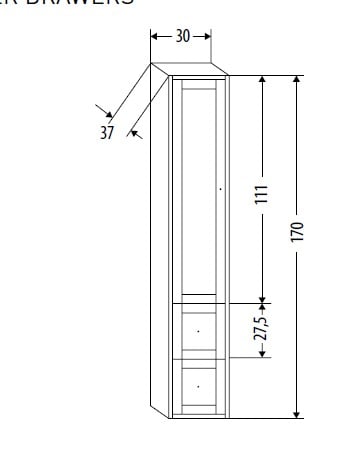 Пенал подвесной EBAN Domitilla FKMDT170CI-SBA bianco assoluto*3