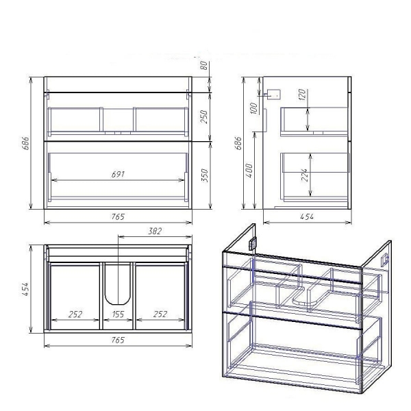 Тумба под раковину Alvaro Banos Alma Maximo 8405.1200