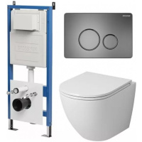 Комплект унитаза с инсталляцией Grossman Style 97.4455S.05.42M с клавишей смыва