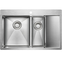 Кухонная мойка Paulmark Union PM537851-BSL брашированная нерж. сталь левая