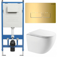 Комплект унитаза с инсталляцией Grossman Pragma 97.4411SQC.03.300 с клавишей смыва