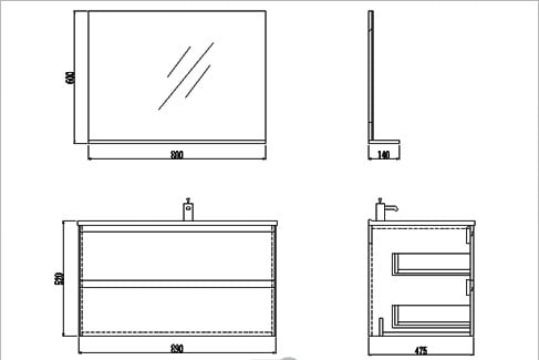 Комплект мебели Orans ВС-4017-900