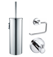 Набор аксессуаров из 3 предметов крючок, держатель для бумаги, ершик WONZON & WOGHAND, хром WW-8100-CR