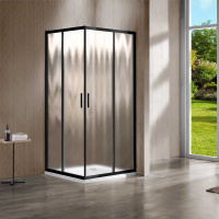Душевой уголок Vincea  Garda VSS-1G900CHB (90х90) черный, стекло шиншилла