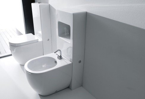 Унитаз приставной Kerasan Flo 311801 белый, без сиденья