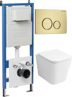 Комплект унитаза с инсталляцией Grossman Style 97.4479SQ.05.32M с клавишей смыва