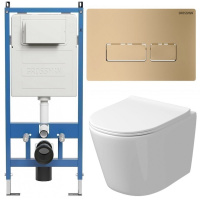 Комплект унитаза с инсталляцией Grossman Pragma 97.4477SQ.03.310 с клавишей смыва