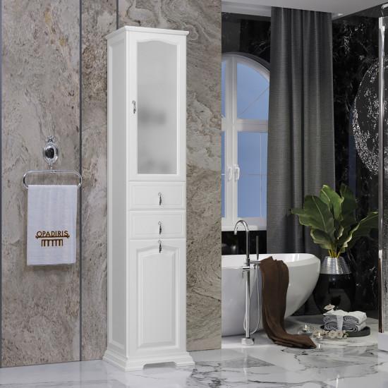 Пенал Opadiris Риспекто 40, с бельевой корзиной, цвет белый матовый, правый, 00-00005839