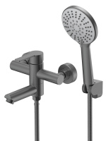 Смеситель для ванны однорычажный с душевым набором Agger Easy A3121255 оружейная сталь матовая