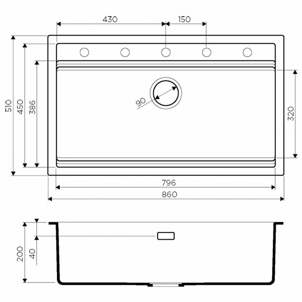 Мойка для кухни Omoikiri Kitagawa 86-LB WH 4993795