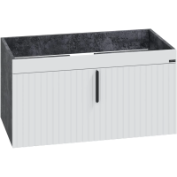 Тумба под раковину Санта Юпитер 700358 белый белый глянец/темный дуб, без раковины