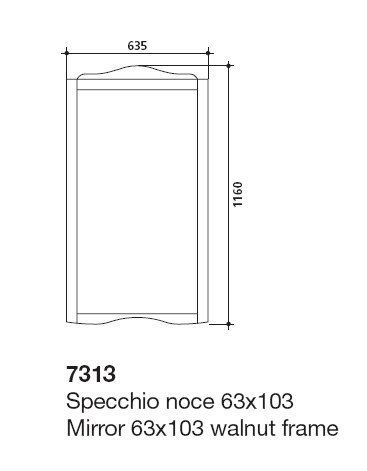 Зеркало в деревянной раме Kerasan Retro 731340 цвет noce орех