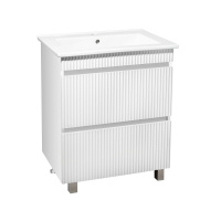 Тумба под раковину Runo Модена 65 напольная 2 ящика белая  (00-00001452)