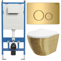 Комплект унитаза с инсталляцией Grossman Style 97.4455GWS.05.30M с клавишей смыва