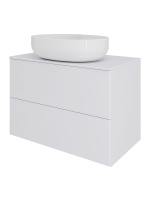 Тумба с раковиной подвесная 75 см, Orange Otto Ot-75TuMDF+B05-520W белый глянец