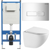 Комплект унитаза с инсталляцией Grossman Pragma 97.4455SQC.03.100 с клавишей смыва