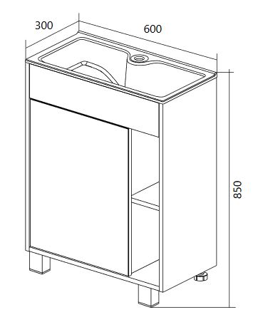 Тумба с раковиной 1Marka  Lido 60Н У83298