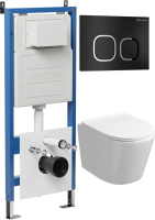 Комплект унитаза с инсталляцией Grossman Cosmo 97.4477SQ.02.210 с клавишей смыва