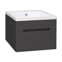 Тумба под раковину Runo графит 1 ящик подвесная Парма 60 (00-00001428)