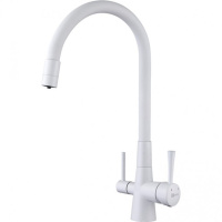 Смеситель для кухни Lemark Comfort с подключением к фильтру с питьевой водой LM3075BN-White