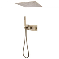 Душевой комплект ABBER Daheim AF8255G скрытого монтажа без излива, термостат, золото матовое