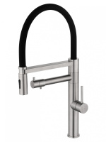 Смеситель для кухни с гибким изливом и подключением фильтра WONZON & WOGHAND, брашированный никель WW-88458007-BN