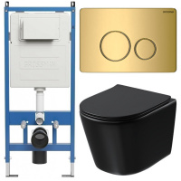 Комплект унитаза с инсталляцией Grossman Style 97.4477BMSQ.05.30M с клавишей смыва