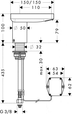 Электронный смеситель для раковины Axor Starck X 10185000