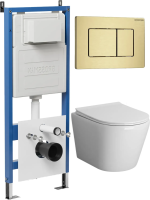 Комплект унитаза с инсталляцией Grossman Classic 97.4478SQ.04.32M с клавишей смыва