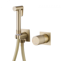 Смеситель ABBER Rund AF8725G с гигиеническим душем, золото матовое Смеситель ABBER Rund AF8725G с гигиеническим душем, золото матовое