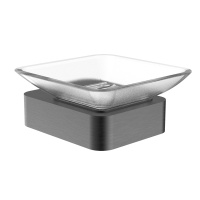 Мыльница с держателем WONZON & WOGHAND LOTTE, темный графит WW-8322-BGM