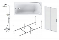 Ванна акриловая W80ASET-170SL Am.Pm Like 170x70 с каркасом и шторкой на б/в W80S-100PS-150MT  Like F0780700